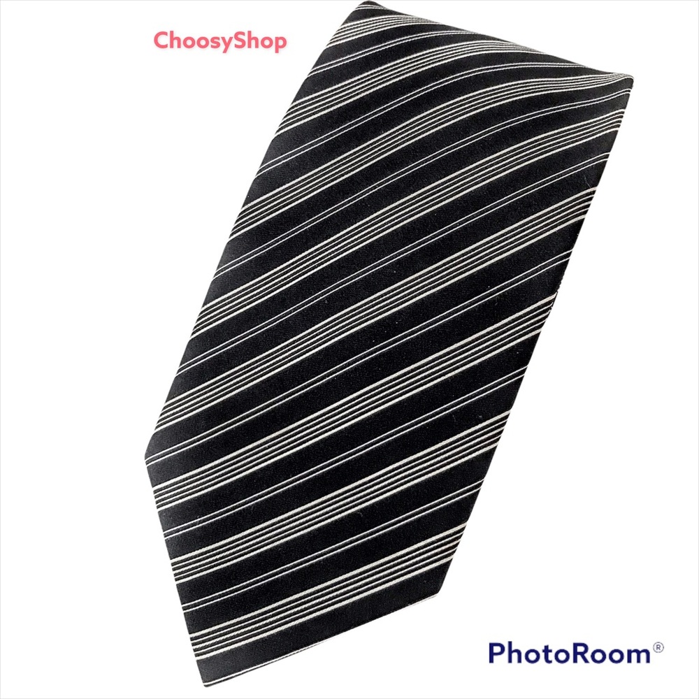 HIGH CLASS FORMAL Tie Black White Striped